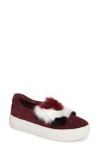 Women's Jslides Alexi Faux Fur Slip-on Sneaker M - Burgundy