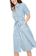 Women's Boden Anastasia Tie Front Shirtdress - Blue