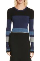 Women's Diane Von Furstenberg Cropped Plaited Pullover, Size - Blue