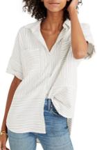 Women's Madewell Flannel Courier Shirt, Size - White