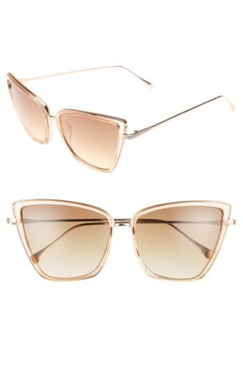 Women's Leith 55mm Cat Eye Sunglasses - Nude