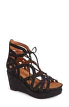 Women's Gentle Souls 'joy' Lace Up Nubuck Sandal .5 M - Black