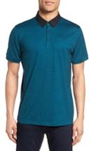 Men's Calibrate Trim Fit Pocket Polo - Blue/green