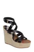 Women's Burberry Wedge Espadrille Sandal .5us / 38.5eu - Black