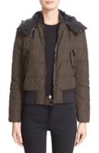 Women's Moncler 'agathe' Water Resistant Hooded Down Jacket - Green