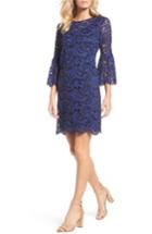 Women's Chetta B Bell Sleeve Lace Dress - Blue