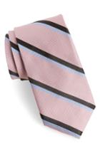 Men's Calibrate Miranda Stripe Silk Tie, Size - Pink
