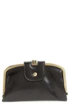 Women's Hobo Halo Calfskin Leather Wallet - Black