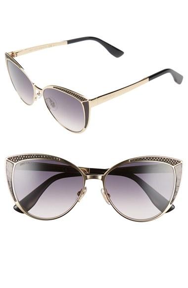 Women's Jimmy Choo 56mm Cat Eye Sunglasses - Rose Gold
