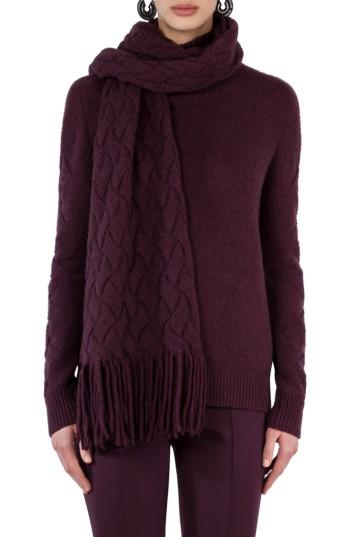 Women's Akris Punto Wool Blend Shawl, Size - Burgundy