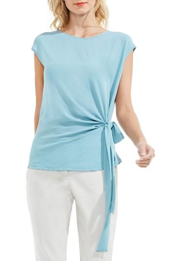 Women's Vince Camuto Side Tie Mixed Media Blouse