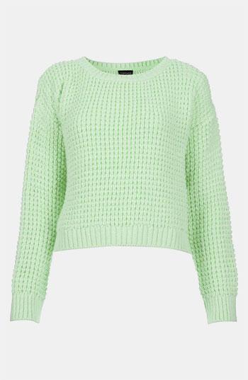 Topshop Crop Sweater Mint