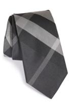 Men's Burberry Manston Check Silk Tie, Size - Black