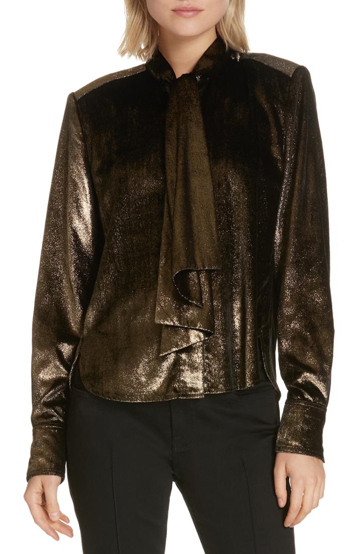 Women's Frame Fil Coupe Ruched Blouse