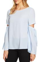Women's Cece Split Cutout Sleeve Bow Top - Blue