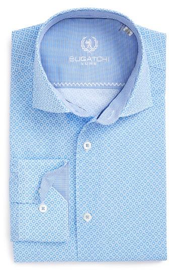 Men's Bugatchi Trim Fit Print Dress Shirt