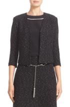Women's St. John Collection Cavalla Knit Three Quarter Sleeve Crop Jacket