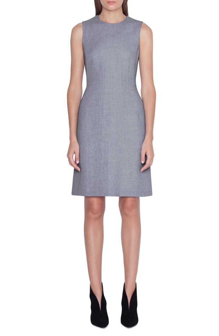 Women's Akris Linen & Wool Seamed Sheath Dress