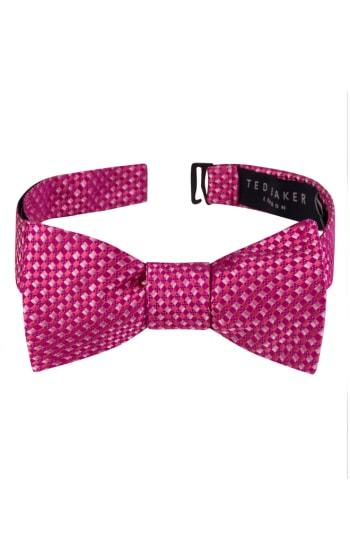 Men's Ted Baker London Parquet Square Silk Bow Tie, Size - Pink