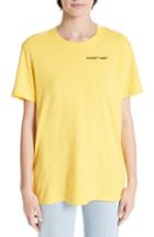 Women's Off-white Quotes Casual Tee, Size - Yellow