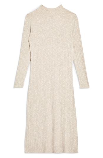 Women's Topshop Rib Knit Midi Dress Us (fits Like 0-2) - Ivory