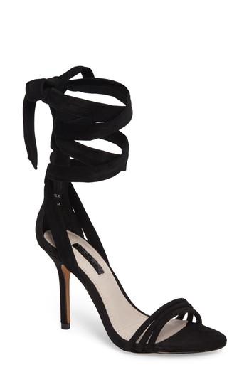 Women's Topshop Ramona Ankle Wrap Sandal .5us / 37eu - Black