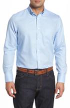 Men's Nordstrom Men's Shop Smartcare(tm) Regular Fit Nailhead Sport Shirt, Size - Blue