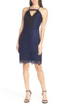 Women's Harlyn Contrast Chiffon Lace Halter Body-con Dress - Blue