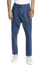 Men's Topman Self Belt Denim Pants X 32 - Blue