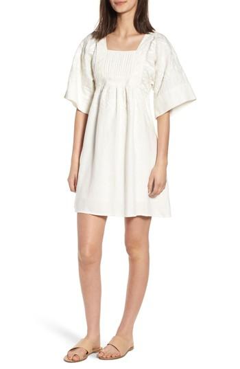 Women's Caara Elisa Embroidered Babydoll Dress - White