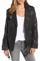 Women's Lamarque Leather Moto Jacket - Black