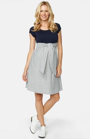 Women's Maternal America Scoop Neck Maternity Dress - Blue