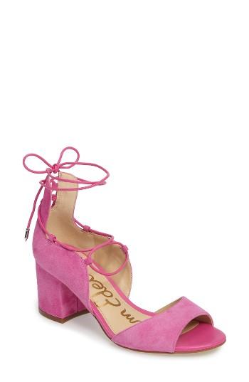 Women's Sam Edelman Serene Lace-up Sandal M - Pink