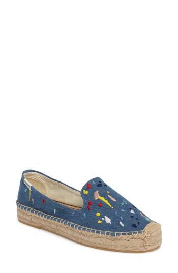Women's Soludos Paint Splatter Espadrille .5 M - Blue