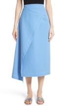 Women's Rosetta Getty Asymmetrical Stretch Cotton Skirt - Blue