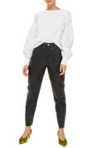 Women's Topshop Stitch Balloon Sleeve Top Us (fits Like 0-2) - White