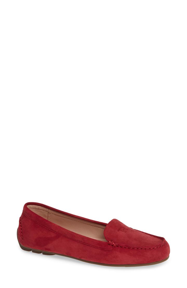 Women's Taryn Rose Karen Water Resistant Driving Loafer M - Red