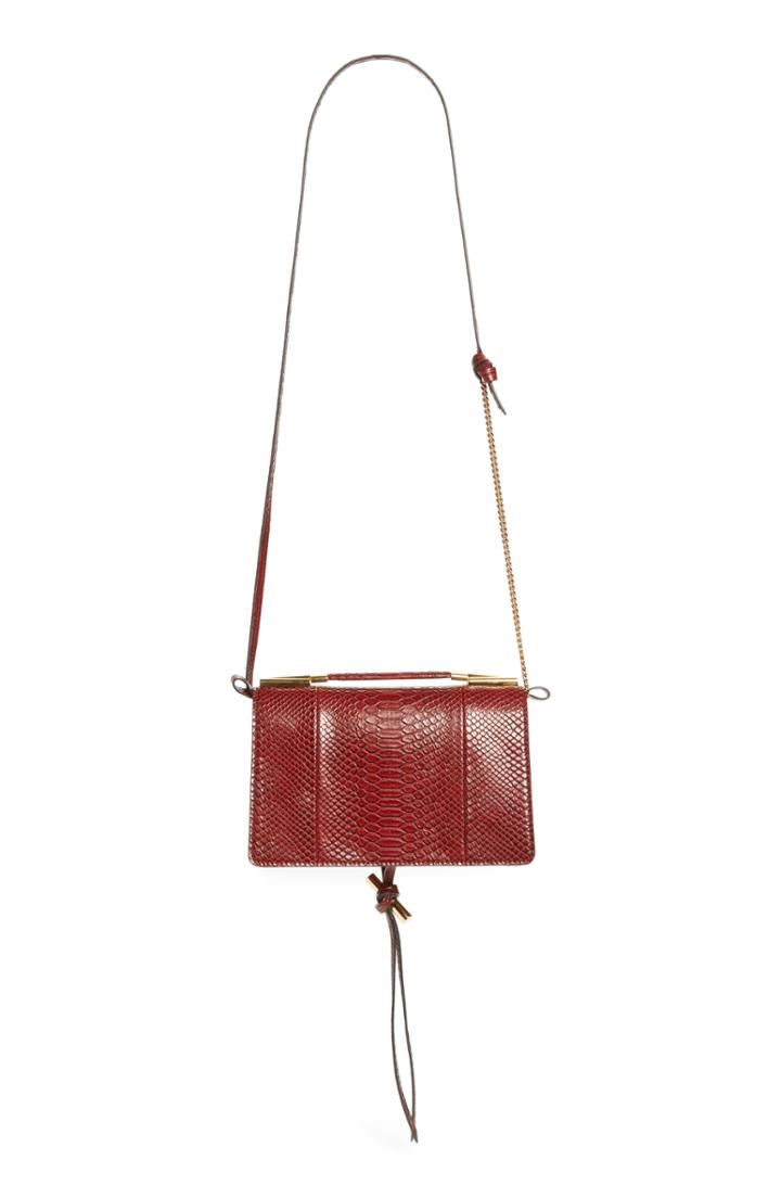 Stella Mccartney Small Flo Alter Snake Faux Leather Shoulder Bag - Burgundy