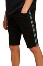 Men's Topman Tape Stretch Skinny Fit Denim Shorts - Black