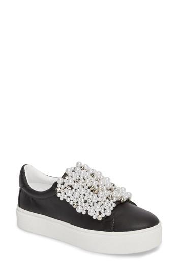 Women's Steve Madden Lion Embellished Slip-on Platform Sneaker .5 M - Black