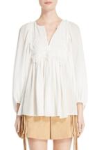Women's Chloe Lace Trim Crepe Blouse