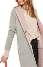 Women's Topshop Butted Seam Duster Coat Us (fits Like 2-4) - Pink