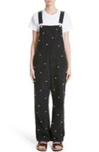 Women's Tu Es Mon Tresor Imitation Pearl Embellished Overalls /2 - Black