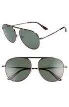 Women's Tom Ford 59mm Aviator Sunglasses - Shiny Gumetal/ Green