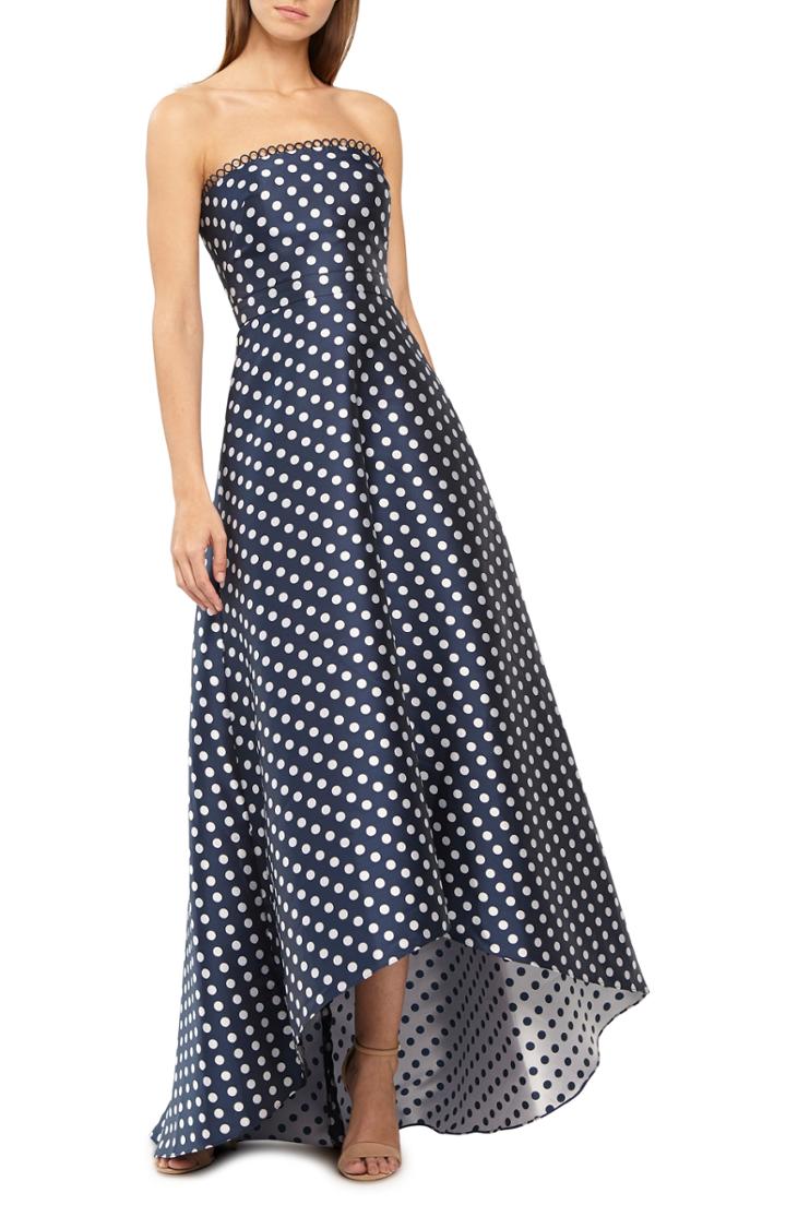 Women's Ml Monique Lhuilier High/low Strapless Evening Dress - Blue