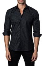 Men's Jared Lang Dot Print Sport Shirt - Black