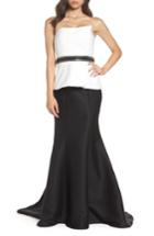 Women's Mac Duggal Color Block Strapless Mermaid Gown - Black