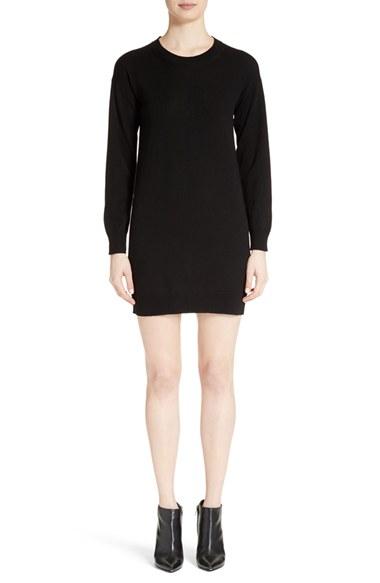 Women's Burberry Alewater Elbow Patch Merino Wool Dress