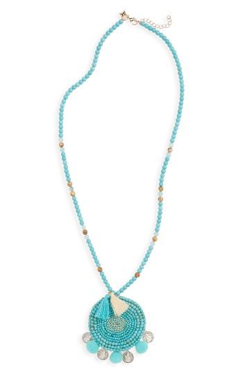 Women's Panacea Howlite Medallion Pompom Necklace