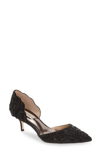 Women's Badgley Mischka 'ginny' Embellished D'orsay Pump .5 M - Black